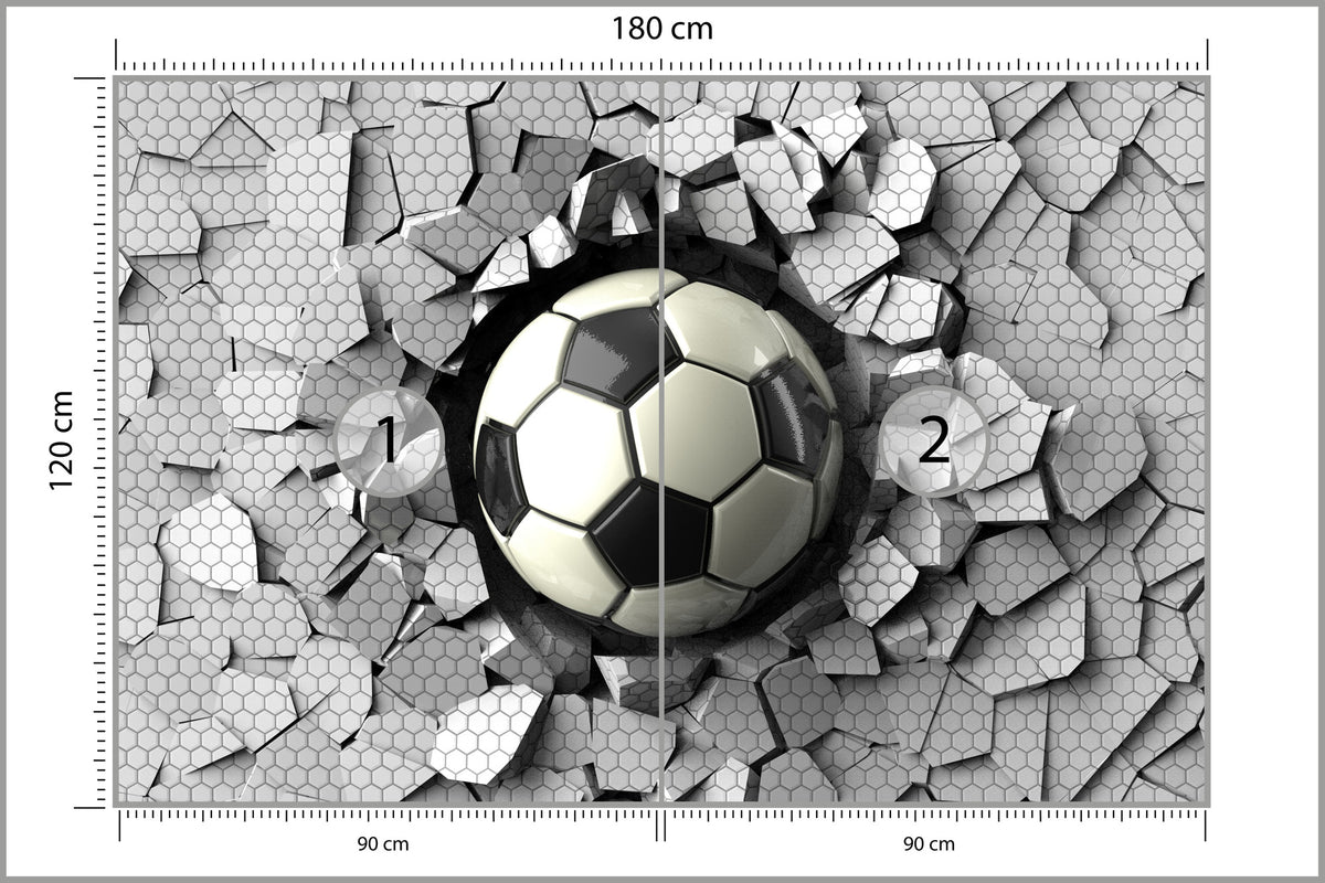 Fototapeta 3D Dla Chłopca, Piłka 180 × 120 cm – podgląd kadru