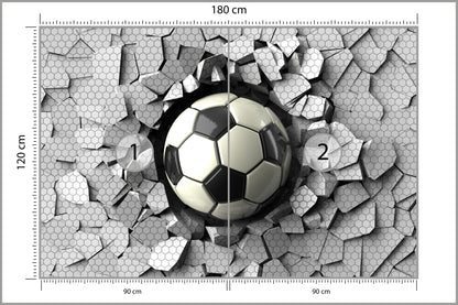 Fototapeta 3D Dla Chłopca, Piłka 180 × 120 cm – podgląd kadru