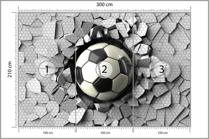 Fototapeta 3D Dla Chłopca, Piłka 300 × 210 cm – podgląd kadru