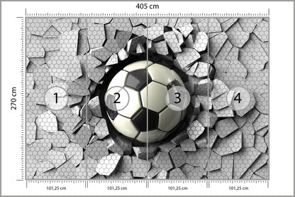 Fototapeta 3D Dla Chłopca, Piłka 405 × 270 cm – podgląd kadru