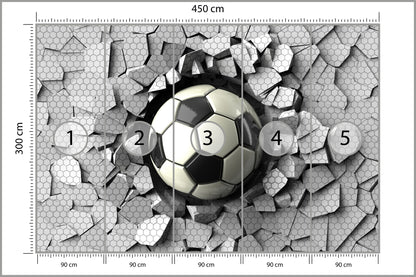 Fototapeta 3D Dla Chłopca, Piłka 450 × 300 cm – podgląd kadru