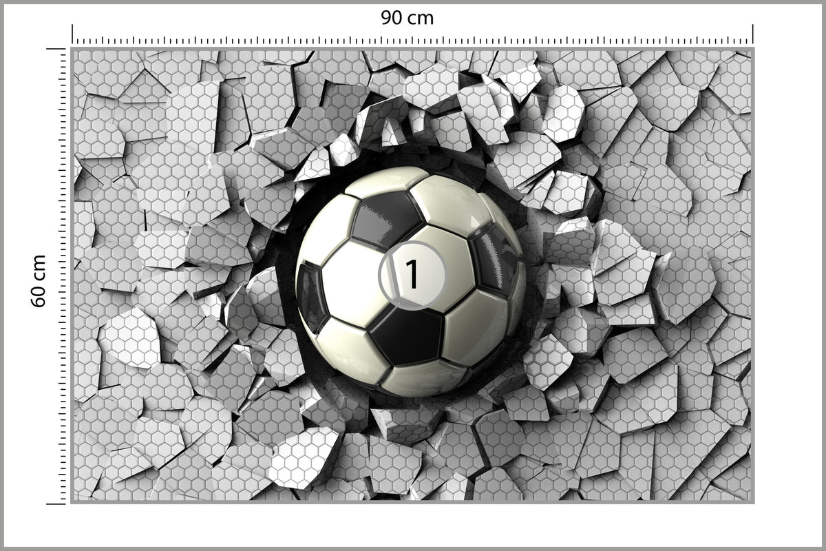 Fototapeta 3D Dla Chłopca, Piłka 90 × 60 cm – podgląd kadru