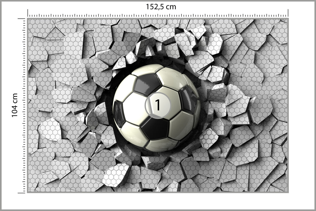 Fototapeta 3D Dla Chłopca, Piłka 152,5 × 104 cm – podgląd kadru