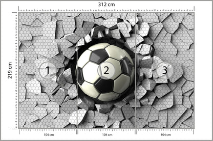 Fototapeta 3D Dla Chłopca, Piłka 312 × 219 cm – podgląd kadru