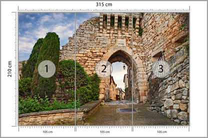 Fototapeta Uliczka Przejście Przez Kamienną Bramę 315 × 210 cm – podgląd kadru
