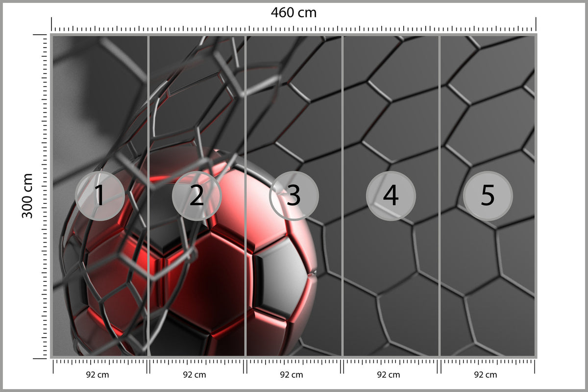 Fototapeta Sportowa Piłka W Bramce 460 × 300 cm – podgląd kadru