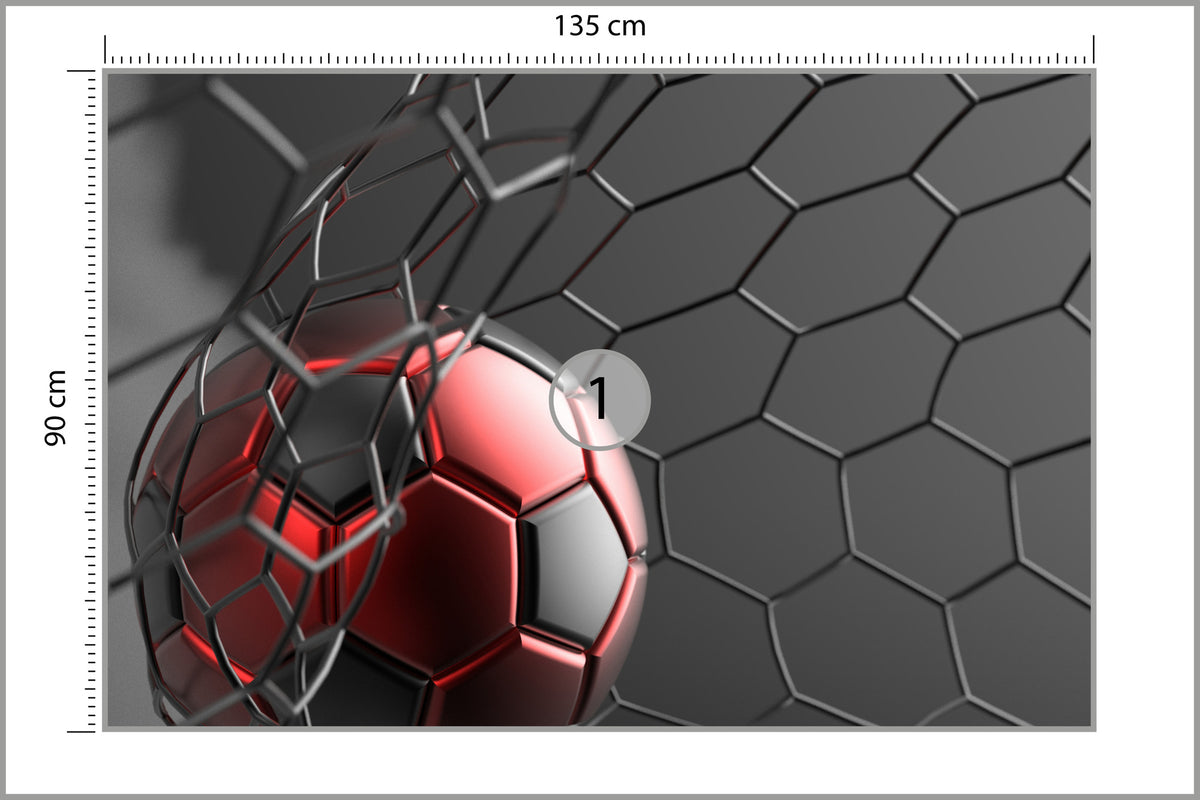 Fototapeta Sportowa Piłka W Bramce 135 × 90 cm – podgląd kadru
