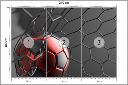Fototapeta Sportowa Piłka W Bramce 270 × 180 cm – podgląd kadru