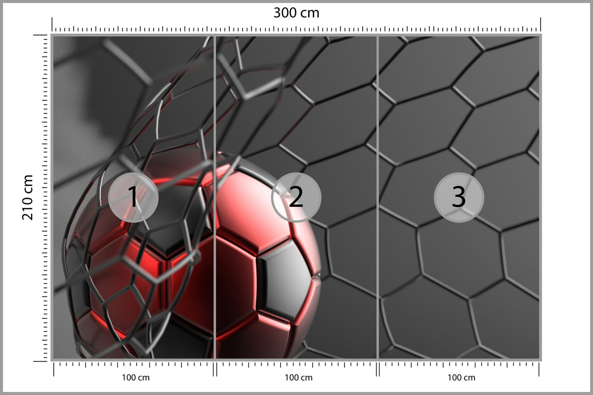 Fototapeta Sportowa Piłka W Bramce 300 × 210 cm – podgląd kadru