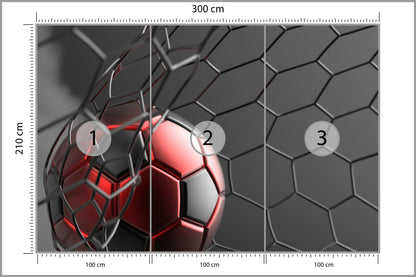 Fototapeta Sportowa Piłka W Bramce 300 × 210 cm – podgląd kadru