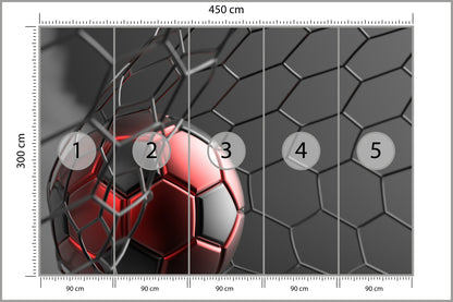Fototapeta Sportowa Piłka W Bramce 450 × 300 cm – podgląd kadru