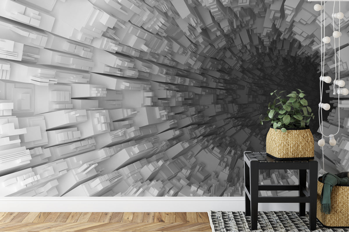 Fototapeta Abstrakcyjny Tunel 3D – aranżacja wnętrza