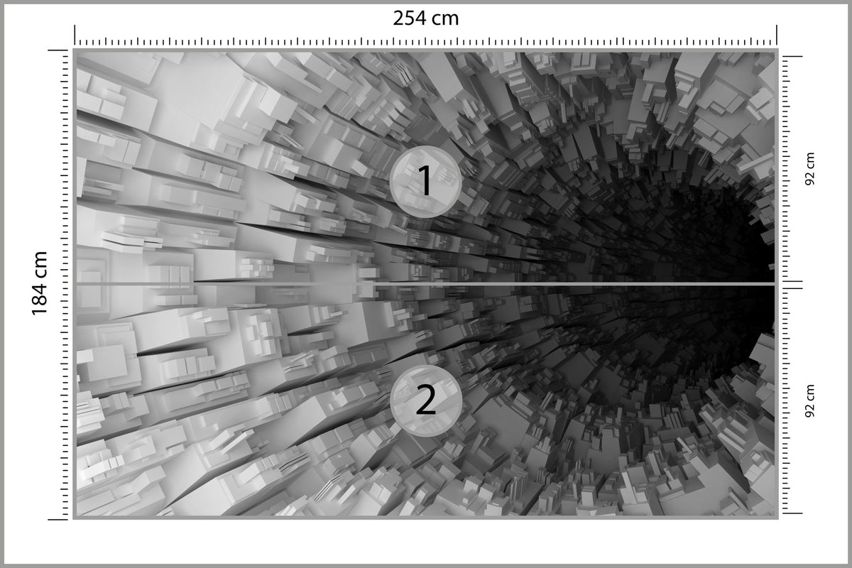 Fototapeta Abstrakcyjny Tunel 3D 254 × 184 cm – podgląd kadru