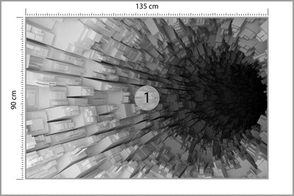 Fototapeta Abstrakcyjny Tunel 3D 135 × 90 cm – podgląd kadru
