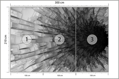 Fototapeta Abstrakcyjny Tunel 3D 300 × 210 cm – podgląd kadru