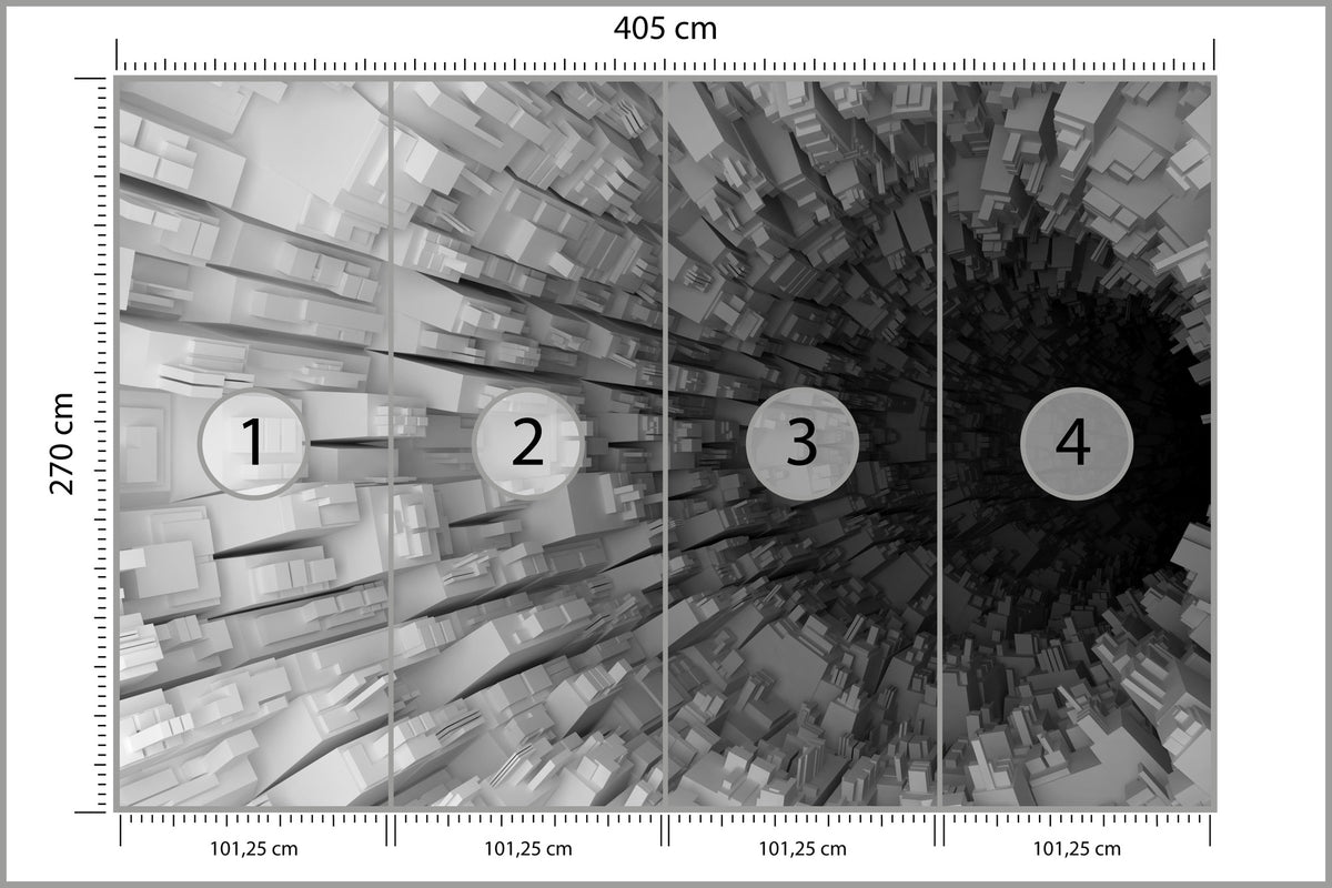 Fototapeta Abstrakcyjny Tunel 3D 405 × 270 cm – podgląd kadru