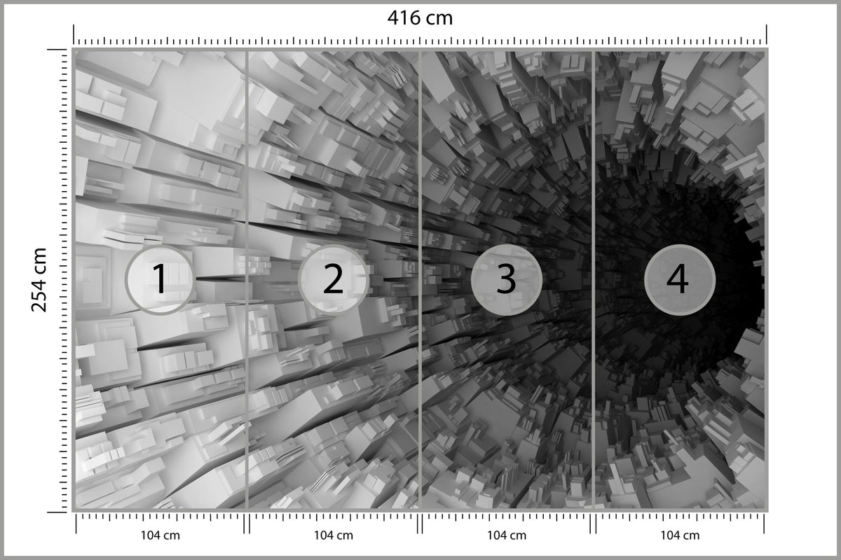 Fototapeta Abstrakcyjny Tunel 3D 416 × 254 cm – podgląd kadru