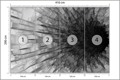 Fototapeta Abstrakcyjny Tunel 3D 416 × 290 cm – podgląd kadru
