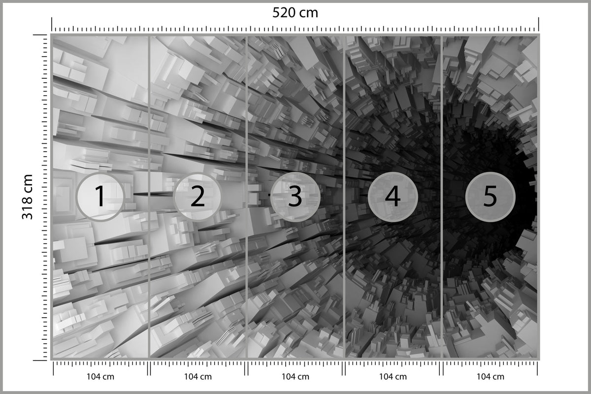 Fototapeta Abstrakcyjny Tunel 3D 520 × 318 cm – podgląd kadru