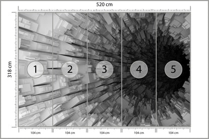 Fototapeta Abstrakcyjny Tunel 3D 520 × 318 cm – podgląd kadru