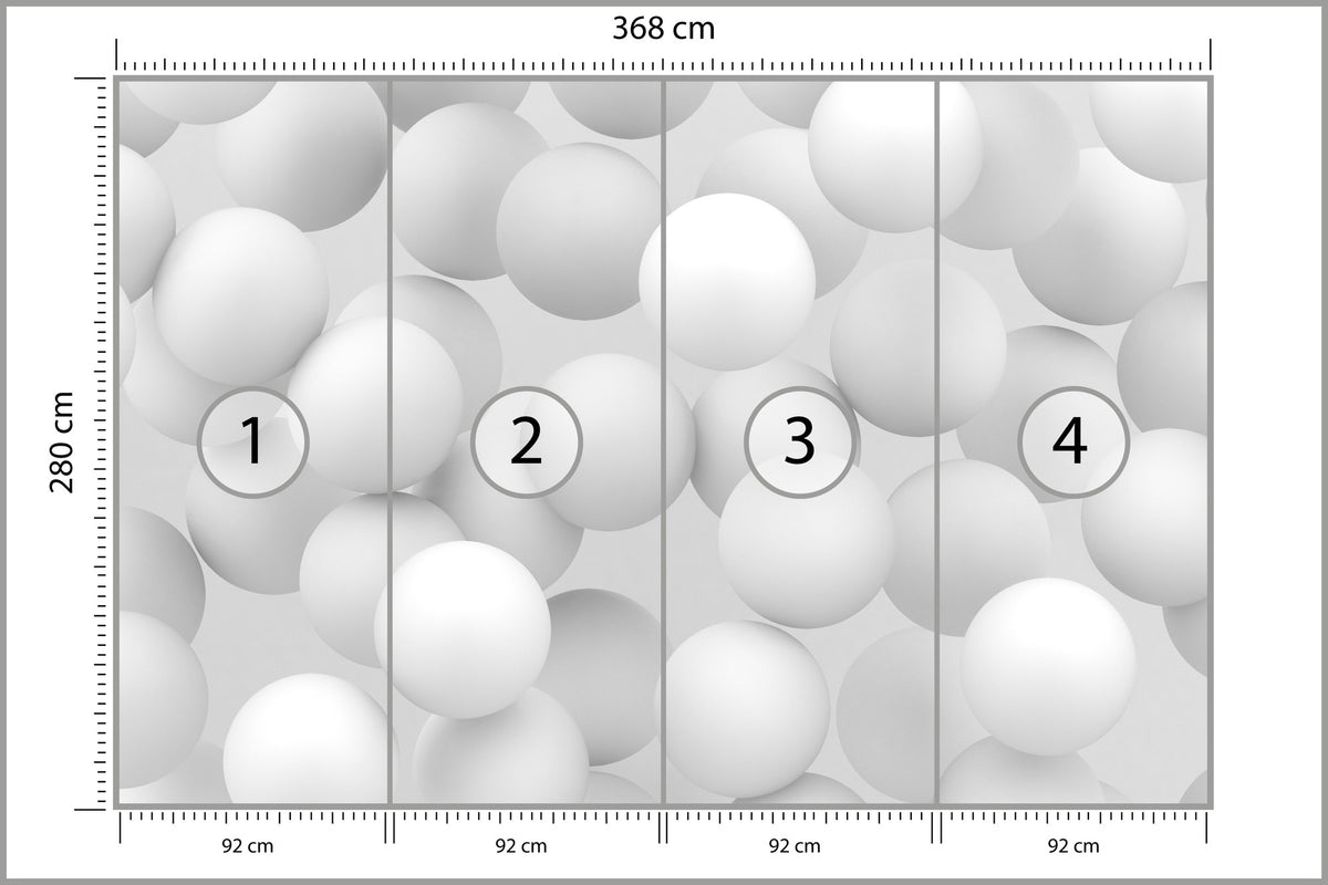 Fototapeta Białe Kule 368 × 280 cm – podgląd kadru