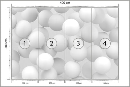 Fototapeta Białe Kule 400 × 280 cm – podgląd kadru