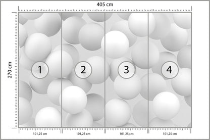 Fototapeta Białe Kule 405 × 270 cm – podgląd kadru