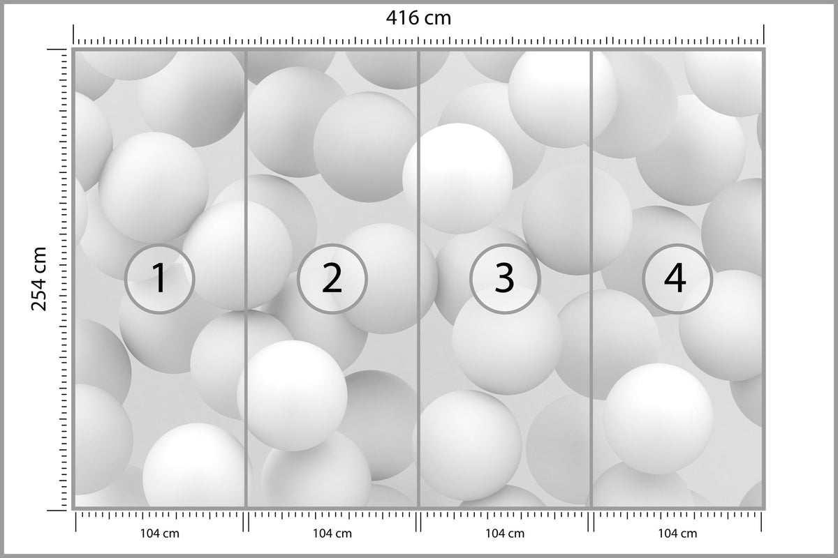 Fototapeta Białe Kule 416 × 254 cm – podgląd kadru