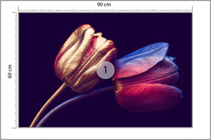 Fototapeta Tulipany Ze Złotymi Elementami 90 × 60 cm – podgląd kadru