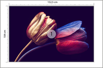 Fototapeta Tulipany Ze Złotymi Elementami 152,5 × 104 cm – podgląd kadru