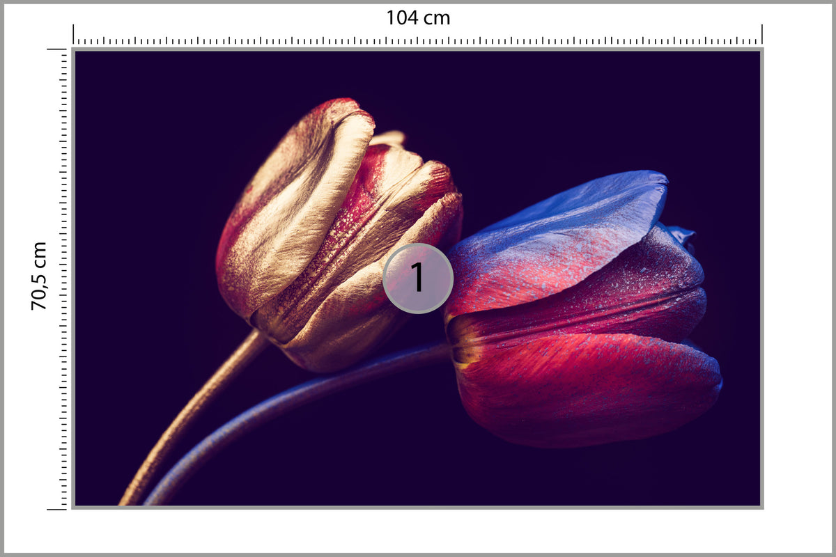 Fototapeta Tulipany Ze Złotymi Elementami 104 × 70,5 cm – podgląd kadru