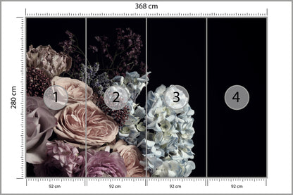 Fototapeta Bukiet W Peoniami I Różami 368 × 280 cm – podgląd kadru