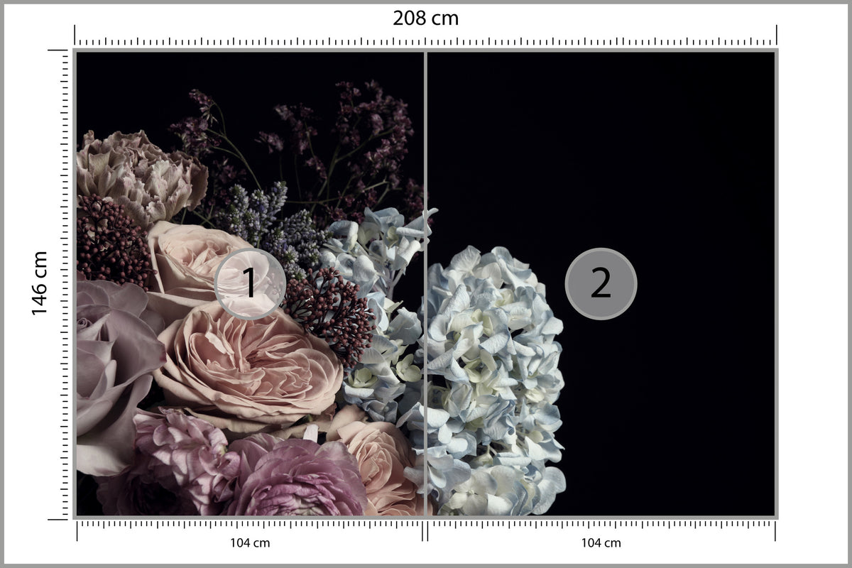 Fototapeta Bukiet W Peoniami I Różami 208 × 146 cm – podgląd kadru