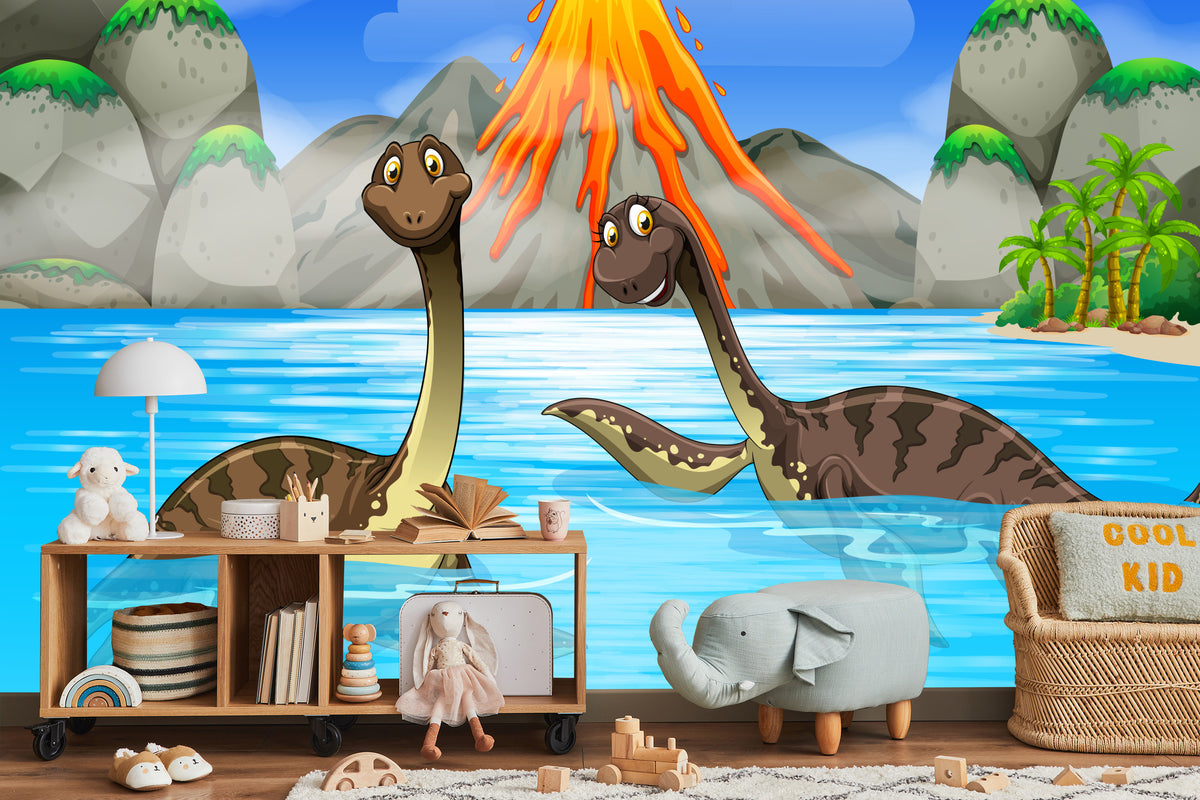 Fototapeta Dinozaury W Wodzie – aranżacja wnętrza