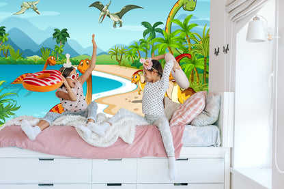 Fototapeta Dinozaury Na Plaży – aranżacja wnętrza