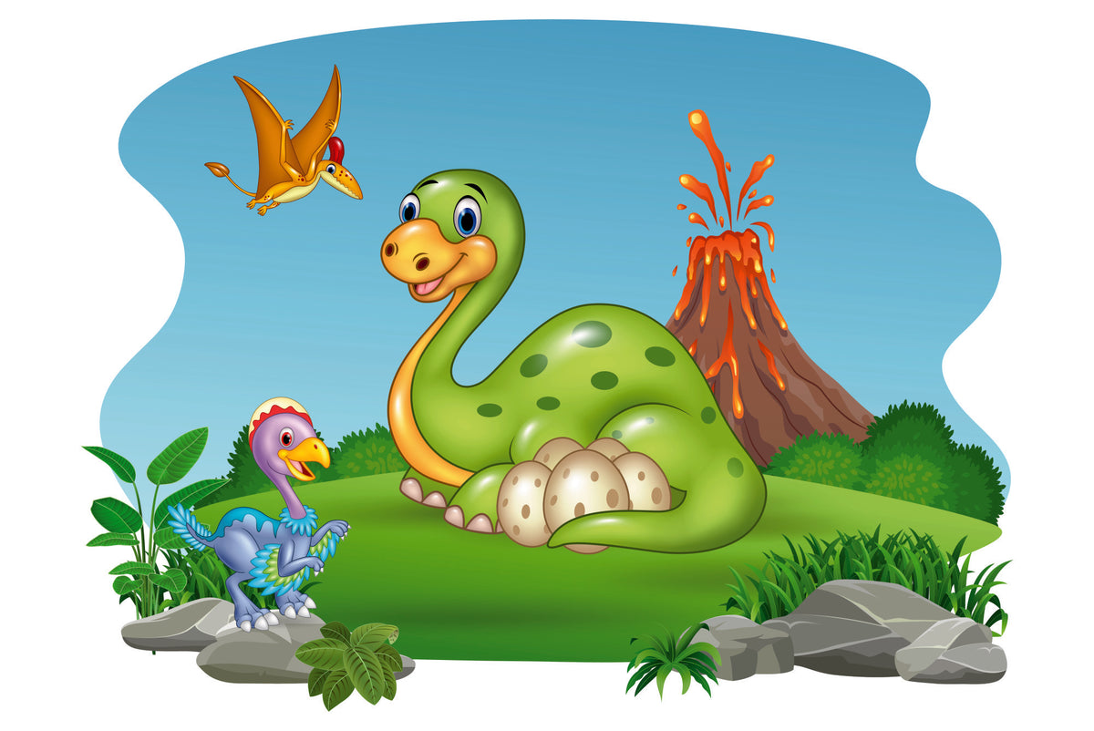 Fototapeta Dinozaury Na Polanie – wzór