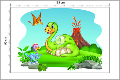 Fototapeta Dinozaury Na Polanie 135 × 90 cm – podgląd kadru