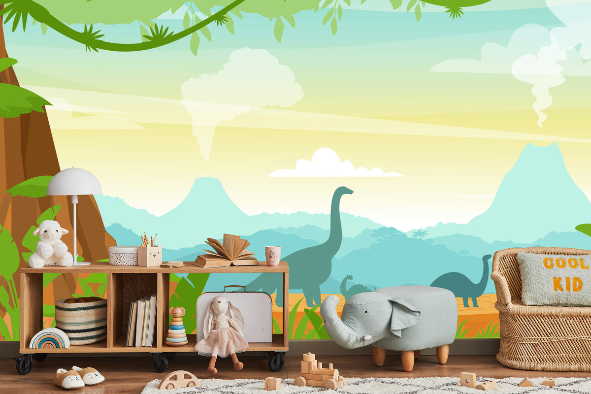 Fototapeta Dinozaury W Dżungli – aranżacja wnętrza