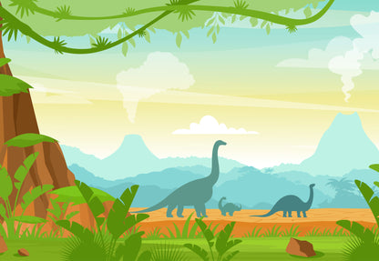 Fototapeta Dinozaury W Dżungli – wzór
