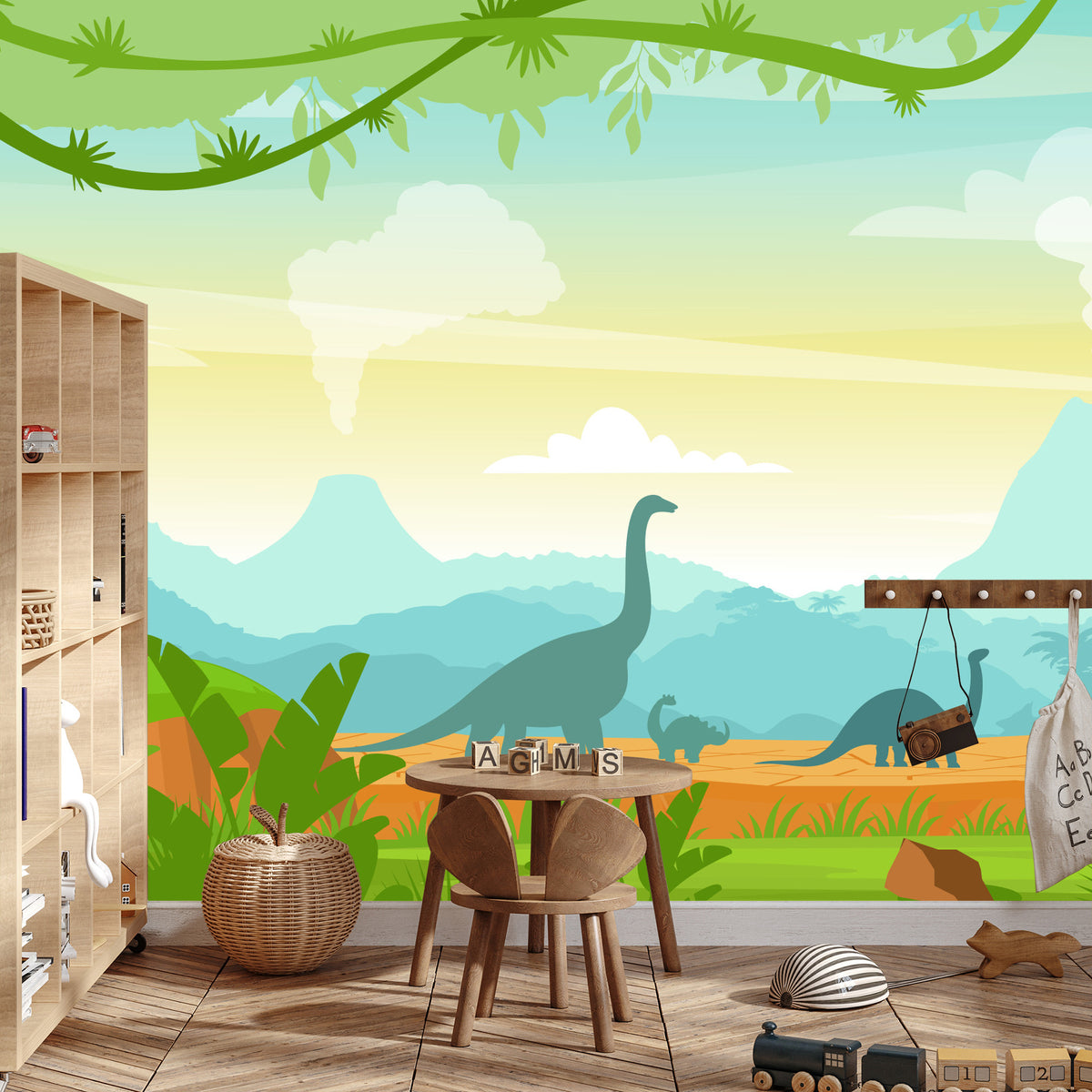 Fototapeta Dinozaury W Dżungli – aranżacja wnętrza