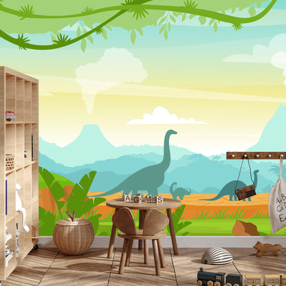 Fototapeta Dinozaury W Dżungli – aranżacja wnętrza