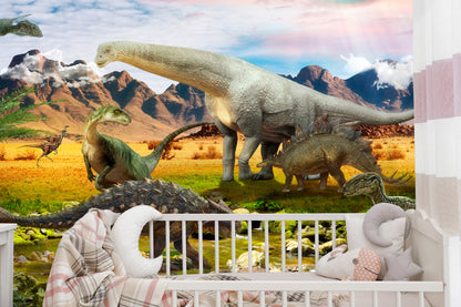 Fototapeta Realistyczne Dinozaury Nad Rzeką – aranżacja wnętrza