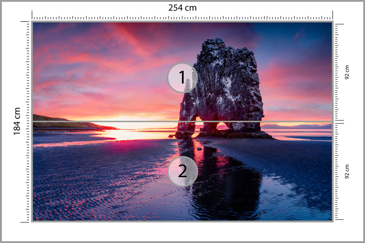 Fototapeta Skały Nad Morzem O Zmierzchu 254 × 184 cm – podgląd kadru