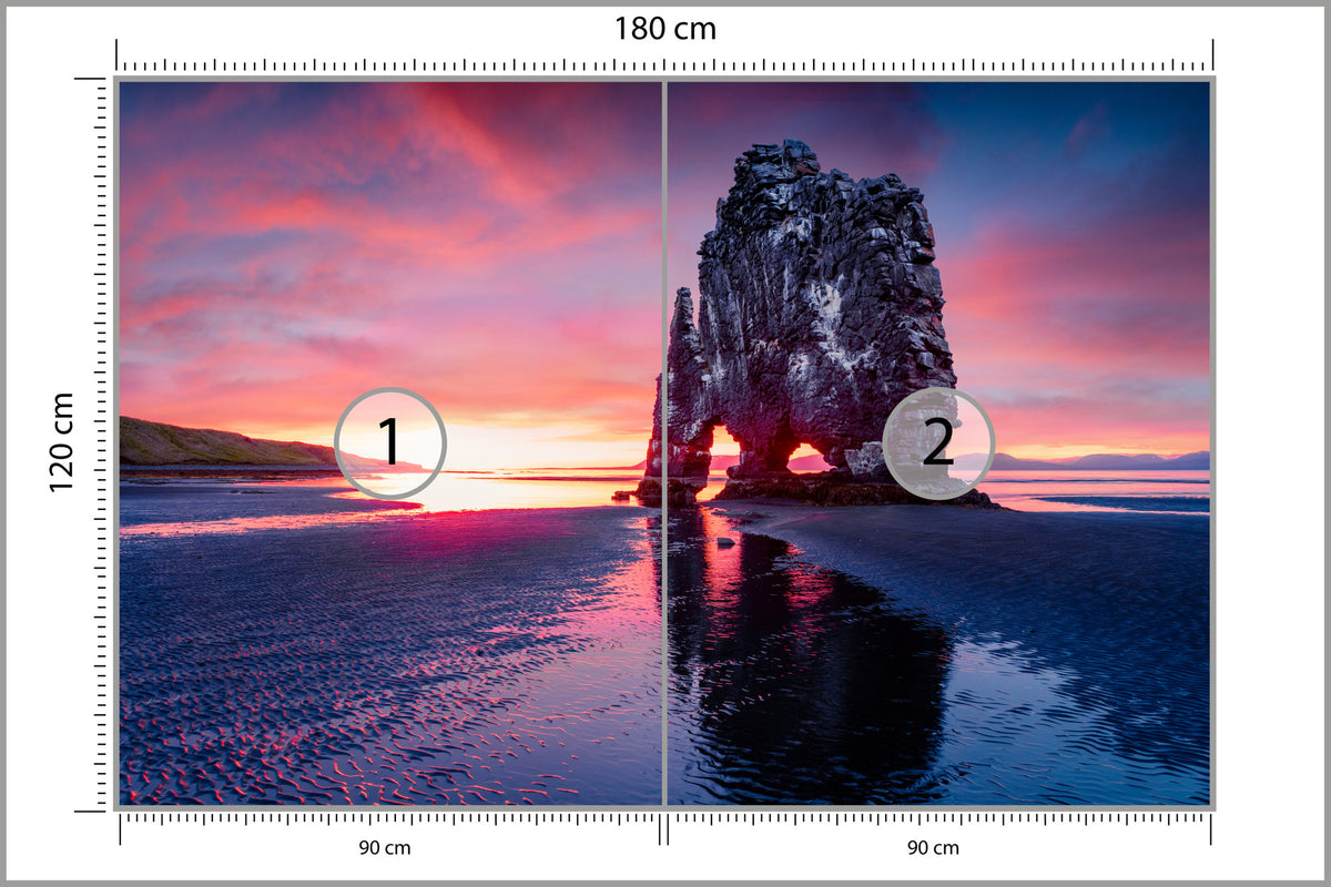Fototapeta Skały Nad Morzem O Zmierzchu 180 × 120 cm – podgląd kadru
