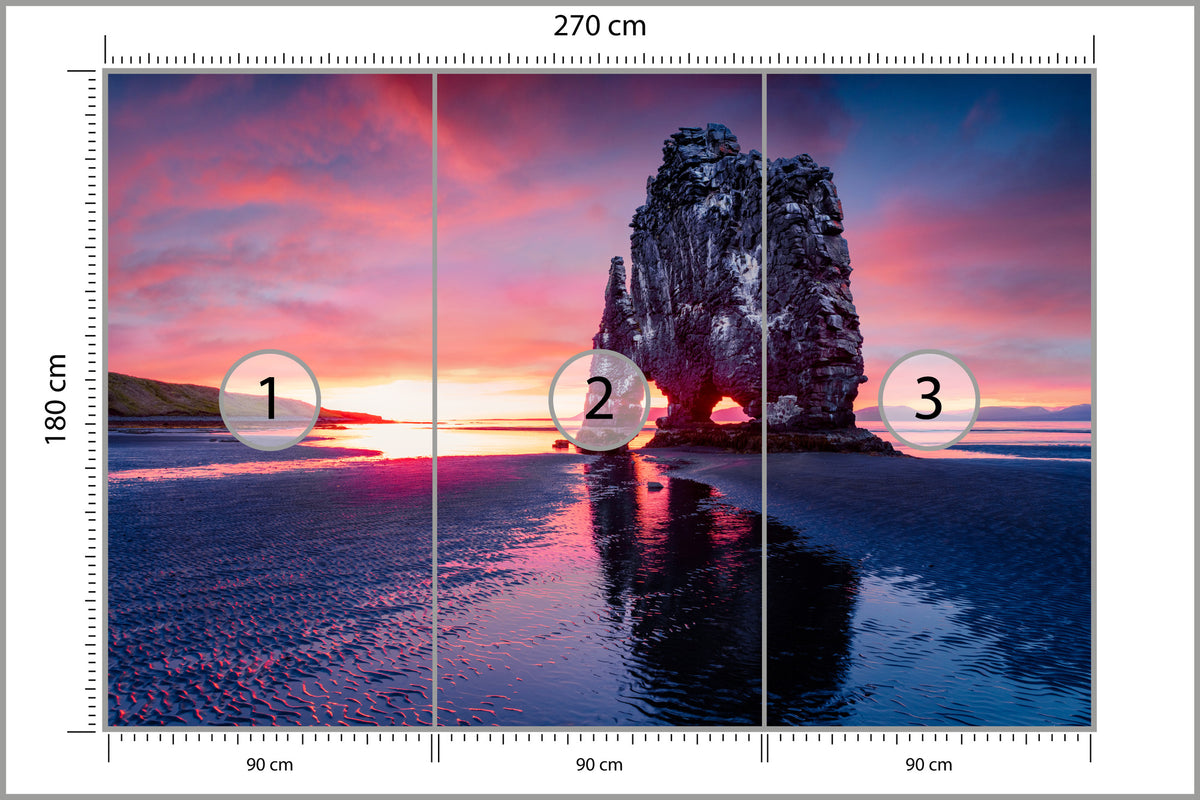 Fototapeta Skały Nad Morzem O Zmierzchu 270 × 180 cm – podgląd kadru