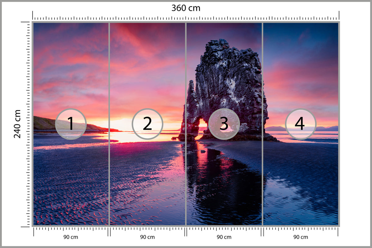 Fototapeta Skały Nad Morzem O Zmierzchu 360 × 240 cm – podgląd kadru