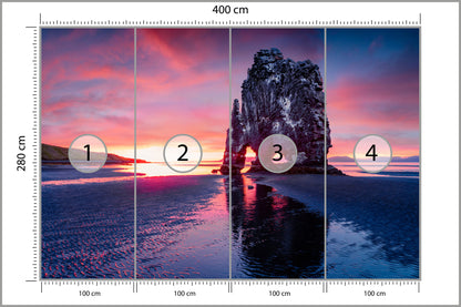 Fototapeta Skały Nad Morzem O Zmierzchu 400 × 280 cm – podgląd kadru