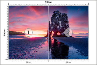 Fototapeta Skały Nad Morzem O Zmierzchu 208 × 146 cm – podgląd kadru