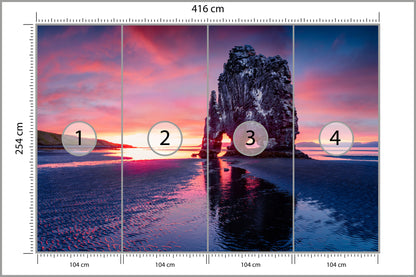 Fototapeta Skały Nad Morzem O Zmierzchu 416 × 254 cm – podgląd kadru