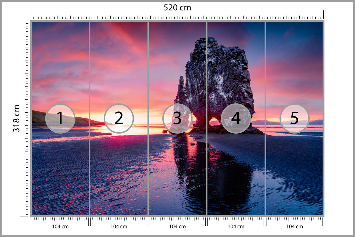 Fototapeta Skały Nad Morzem O Zmierzchu 520 × 318 cm – podgląd kadru